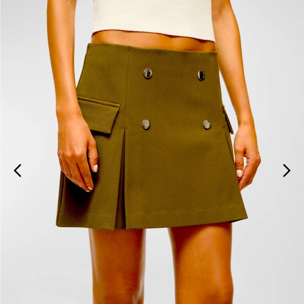 STAUD Olive Mini Skirt